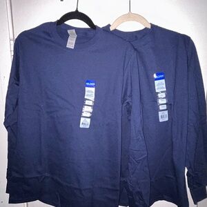 QYT-2) Gildan Navy Heavy Cotton Crewneck Tee Size Small